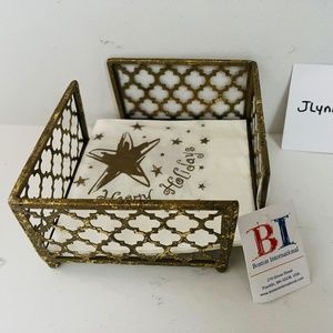 NEW Boston International Cocktail Napkin Holder, Gold napkin holder New w/tags.